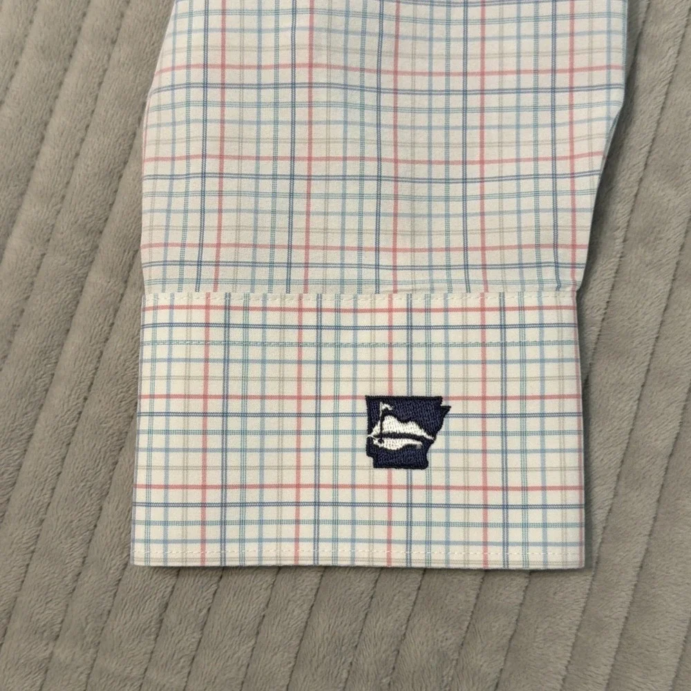 Peter Millar Crown Crafted Shirt Mens Large Long Sleeve Button Down Squares